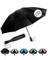 Chakipee Regenschirm Groß Sturmfest Kompakter Reise für Damen und Herren– Automatik Auf und Zu Taschenschirm Tragbarer UV-Schirm, Taschenschirme Schwarz 210T Beschichtung 106 cm Spannweite 8 Rippen