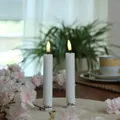 LED Stabkerzen Tafelkerzen Spitzkerzen Echtwachs Rustik Optik H: 16cm weiß 2St