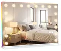 HOMCOM Hollywood Spiegel 80x60 cm Schminkspiegel mit RGB-Licht, Bluetooth