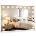 Hollywood Spiegel 80x60 cm Schminkspiegel mit Beleuchtung, RGB-Licht, Bluetooth