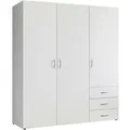 P & B Drehtürenschrank, Weiß, Kunststoff, 3 Fächer, 3 Schublade(n) Schubladen, 150x176x51.3 cm, Schlafzimmer, Kleiderschränke, Drehtürenschränke