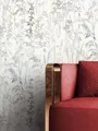 Newroom Vliestapete Emily Grau Tapete Blumentapete Blumen,Blätter,Zweige, Weiß Tapete Floral Blumen - Blumentapete Grau Beige Romantisch Modern Blätter Zweige für Wohnzimmer Schlafzimmer Küche, modern