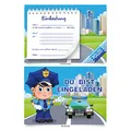 Kartenecke.de: Polizei-Geburtstagseinladungen (8 Stück) für Jungs & Kinder - Einladungskarten zum Selbstausfüllen