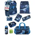 Scooli Ranzen-Set 9-teilig JURASSIC WORLD DINOSAURIER Schulranzen-Set mit Sporttasche, Brotdose und Trinkflasche - Blau