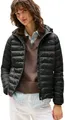Tommy Hilfiger Damen Daunenjacke Padded Global Stripe Jacket mit Kapuze, Schwarz (Black), XL