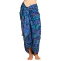 PANASIAM Sarong Pareo Tuch aus Viskose - blickdichtes Unisex Strandtuch & Wickelkleid, Viskose, in Größe L & XL - Wickelrock oder Bikini Cover-up für Damen & Herren blau 250x116cm