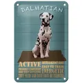 Femer GmbH Metallschild Spruch 12x18cm Dalmatian Hund active and easy, (1 St), gewölbte Oberfläche, abgerundete Ecken, umgeschlagene Kanten