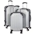 MONOPOL® Kofferset 3er Reisekoffer Set Trolley Hartschale Flugzeugkoffer, 4 Zwillingsrollen & Hartschale & Teleskop-Trolleygriff