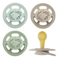 nip - Cherry Green | ab 6 Monaten | 4er Pack | Kirschform | Stillfreundlicher, zahnfreundlicher Babyschnuller aus Naturkautschuklatex. Nachhaltiger Schnuller aus natürlichen Rohstoffen, Hellgrün/Braun