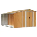 vidaXL Garten-Geräteschrank Gerätehaus Hellbraun 277x365,5x179 cm Verzinkter Stahl braun