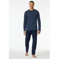 Schiesser Schlafanzug Casual Essentials (2 tlg) mit Streifen blau 106