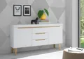 Home affaire Sideboard Torge, Anrichte, Kommode, Schubladenschrank (1 St), abgeschrägte Füße, drei Farben, Scandi Design, 160 cm breit