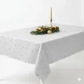 Lurex Tischdecke Sterne Glitzer Weihnachten Christmas Silber Quadratisch 90 x 90 cm