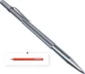 BAUHELD® Anreißnadel 150 mm - eingelötete Hartmetall Spitze - Befestigungsclip und vernickelt mit Rändelung - Inklusive Tischlerbleistift