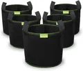 5X 20L Stofftopf, Pflanzsack mit Griffe aus Filzstoff Pflanze Grow Bag für To...