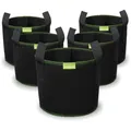 Set mit 5x 20L Stoff-Pflanzsäcken für Tomaten und Gemüse - 5 Gallonen