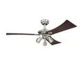 Deckenventilator mit FERNBEDIENUNG 3 Strahler Deckenleuchte Lüfter Kühler 122 cm