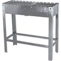 METRO PROFESSIONAL Holzkohlegrill rechteckig Karasu, Grillfläche 78 x 29 cm, inkl.12 Spieße, Edelstahl, silber