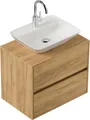 Badmöbel Taifun 70cm mit modernem Aufsatzwaschbecken eiche gold : Eiche Gold