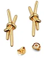 Gold Knoten Ohrringe 925 Silber Gelbgold vergoldet Damen Herren Ohrstecker