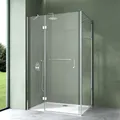 Mai & Mai Duschkabine mit Duschtasse 80x90cm Eckeinstieg Eckdusche Duschabtrennung 6mm ESG Sicherheitsglas inkl. NANO-Beschichtung R04k