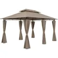 CASARIA® Pavillon Topas 3x4m Metall Wasserabweisend UV-Schutz 50+ mit Seitenteile Stabil Gartenpavillon Luxus Modern Taupe - Taupe