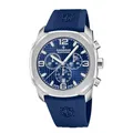 Candino Swiss Herren Uhr Analog mit Blauem Kautschukband - Quarzwerk - Chronograph - Kalender - Saphirglas mit hoher Widerstandsfähigkeit - Wasserdicht bis 10 ATM C4774/4 Icon