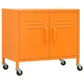 vidaXL Lagerschrank Orange 60x35x56cm Stahl Sideboard Schrank mit Rollen Büroschrank Metallschrank Aufbewahrungsschrank Büromöbel Stahlschrank