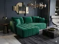 CORNERO Ecksofa mit Schlaffunktion und Bettkasten CHICAGO L-Form Couch mit Stauraum Ecksofa in L-Form Wohnlandschaft Grün Ottomane links