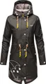 Marikoo Dancing Umbrella Damen Regenmantel mit Kapuze Wasserdicht Regenjacke Übergangsjacke Outdoor Mantel Schwarz Gr. 38 - M