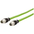 Metz Connect 142M2X11020 M12 Netzwerkkabel, Patchkabel CAT 6a S/FTP 2.00 m Grün PUR-Mantel, Säurebeständig, Ozonbeständig, UV-Beständig, Schleppkettenfähig,
