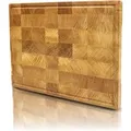 holz4home Premium Schneidebrett Stirnholz aus Eiche L