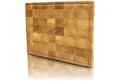 holz4home® Schneidebrett Küchenbrett aus Eichenholz I Hackbrett mit Saftrille in 3 Größen, Stirnholz mit Würfelmuster