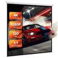 VEVOR Manuelle Projektionsleinwand Beamer Leinwand 120Zoll 1:1 4K Rolloleinwand