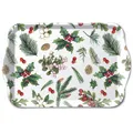 Weihnachten – Tray Melamine – Tablett – Format: 13 x 21 cm –  Winter greenery wh