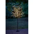 LED Baum mit 150 warmweißen LEDs H 150cm Timer 6h Ein 18h Aus Inkl 5m Kabel und Heringe