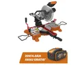 Akku-Zug-,Kapp-, und Gehrungssäge WORX Nitro 20V 216mm WX845.9, Brushless Motor,