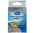 FIGO Wundpflaster Silberpflaster 10 Stück - Wundschutz 72x19mm 72x22mm (Set, 10 St., Silberpflaster), Hypoallergen Hautfreundlich Pflaster Pflasterstrips Atmungsaktiv