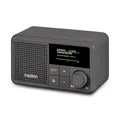 MEDION S66822 Tragbares Mini DAB+ Radio mit Bluetooth (Akku mit bis zu 6,5 Stunden, klein, dimmbares Farbdisplay, Teleskopantenne, Sleeptimer, Wecker, Snooze, AUX, USB-C) grau
