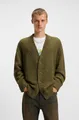 HUGO Strickjacke Sonou V-Ausschnitt, Oversized fit, Bouclé-Strick