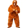 Affen Kostüm Orang Utan Koko Plüschkostüm für Erwachsene 1.65-1.95 m Tierkostüm für Damen & Herren Fasching Karneval (165-175 cm)