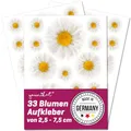Aufkleber-Set Gänseblümchen I 3 DIN A5 Bögen I UV-Schutzlaminiert I Fahrrad-Aufkleber I Selbstklebend I Blumen I Sommer I Wetterfest I Kfz688