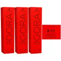 Schwarzkopf Igora Royal 3 x 60 ml 8-11 hellblond cendre extra Haarfarbe Cremefar