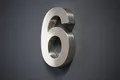 Lüllmann Hausnummer Premium Edelstahl in 3D Design Arial ALLE Zahlen H20cmxT3cm V2A TOP (Arial 20cmx3cm Nr.6)