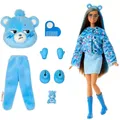 Barbie-Puppe der Cutie Reveal Glücksbärchis-Reihe mit Accessoires und Brummbärch
