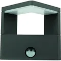 Heitronic 37267 Wandleuchte BONITA 8,5 W, 3000 K, IP54, mit Sensor, Höhe 150 mm, anthrazit