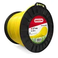 Oregon Runder Mähfaden 2,7 mm, Gelb, Für hohes Gras, Unkraut, Rasen und dichte Vegetation, Strapazierfähiger Profi-Nylonfaden, Für die meisten Rasentrimmer, 2,7 mm x 209 m (69-383-Y)