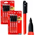 Permanent Marker Black 4-Pack (2x), Waterproof Construction Marker
