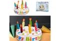 CEPEWA Aufblasbares Essen Torte aufblasbar Happy Birthday Geburtstagskuchen H22cmxØ30cm Kerzen
