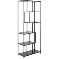 Mid.you Regalelement, Schwarz, Metall, Holzwerkstoff, 77.0x185.0x35.0 cm, Reach, Wohnzimmer, Regale, Bücherregale